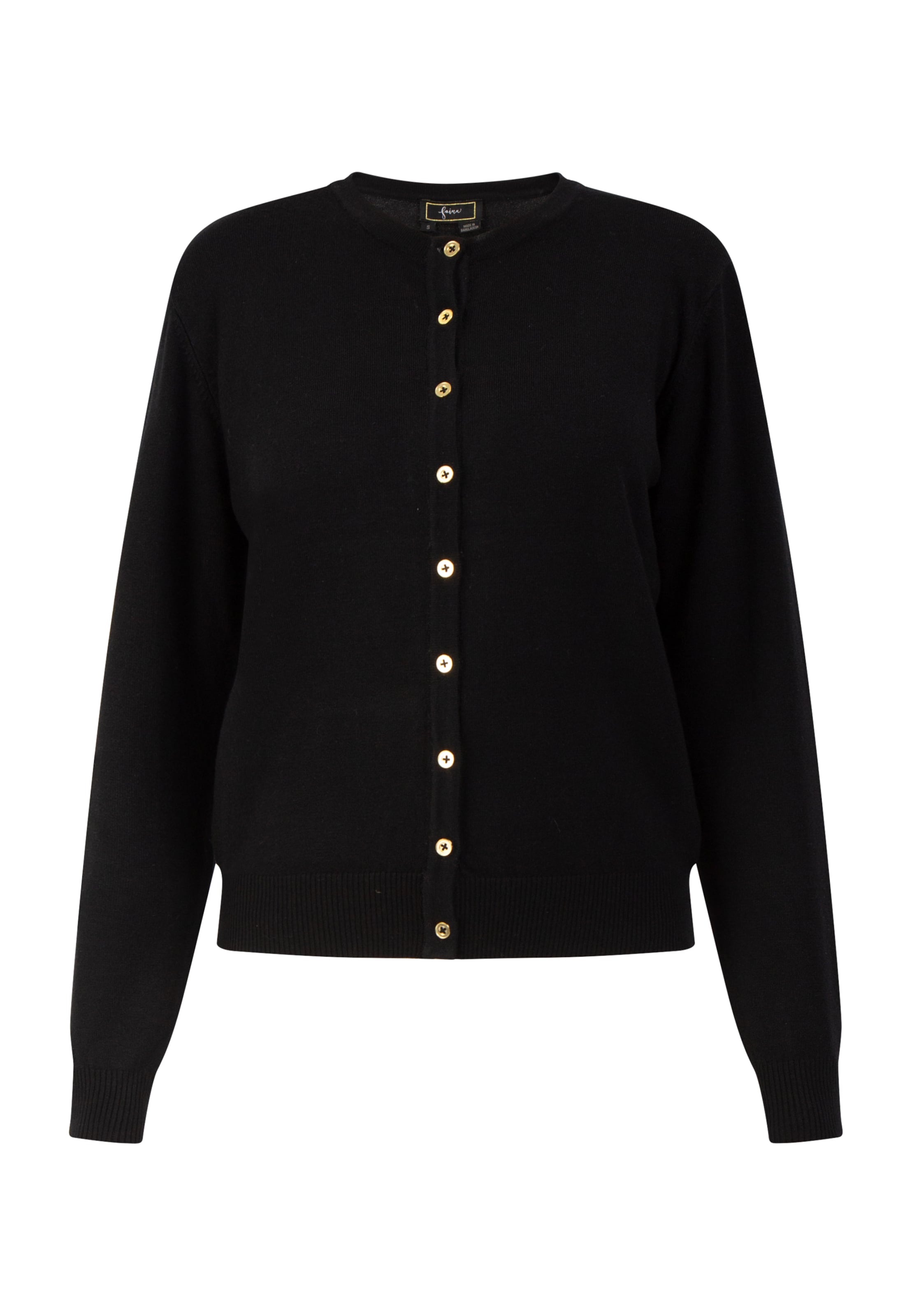 melns faina Adīta jaka: no priekšpuses