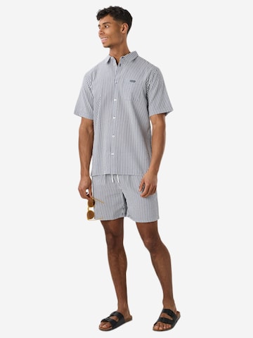 Seaside Regular fit Button Up Shirt 'Seersucker' in Blue