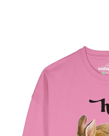 Sweat-shirt 'Ich hase dich! ' Watapparel en rose