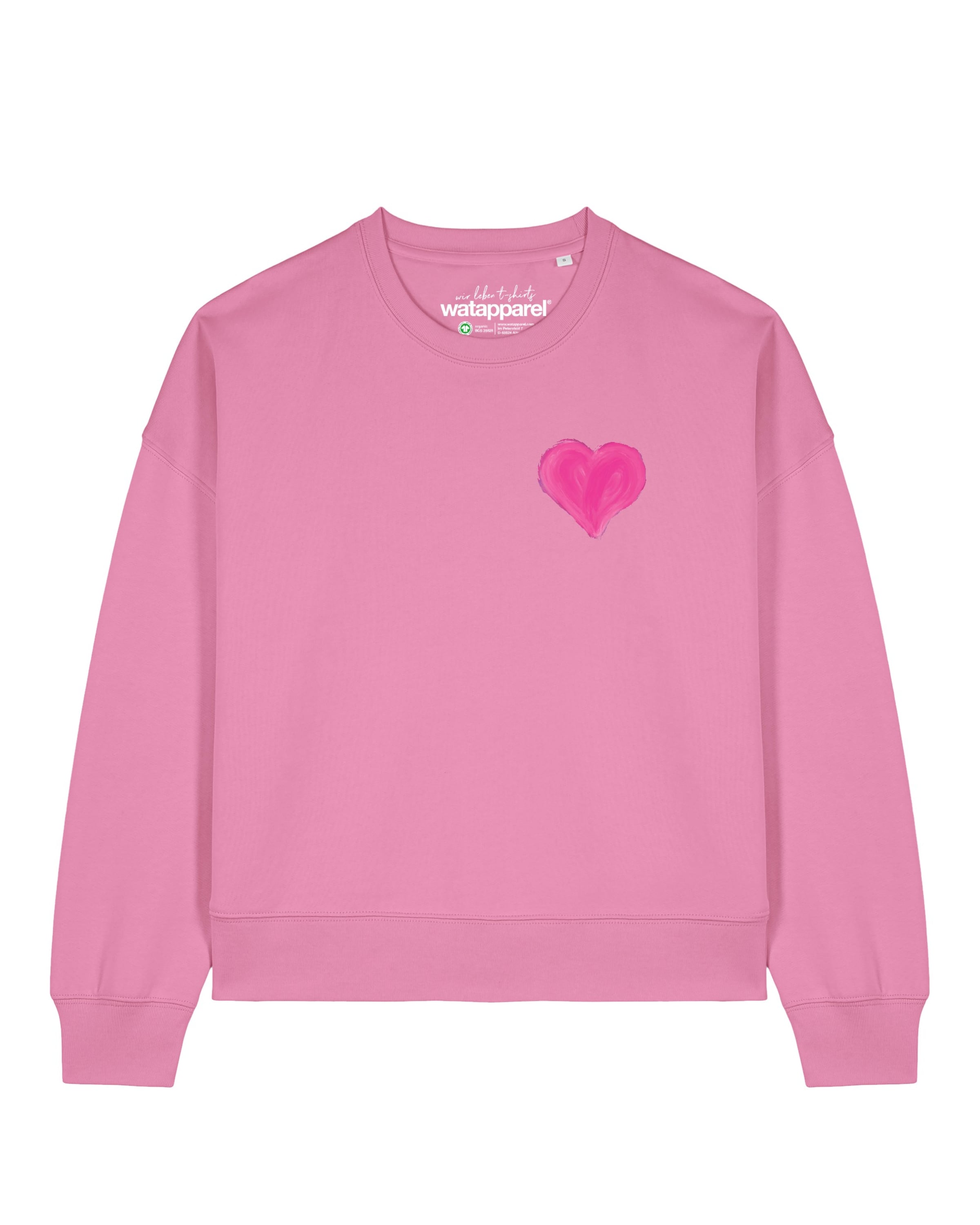 Watapparel Sweatshirt 'Pink Heart ' in Pink: Vorderseite