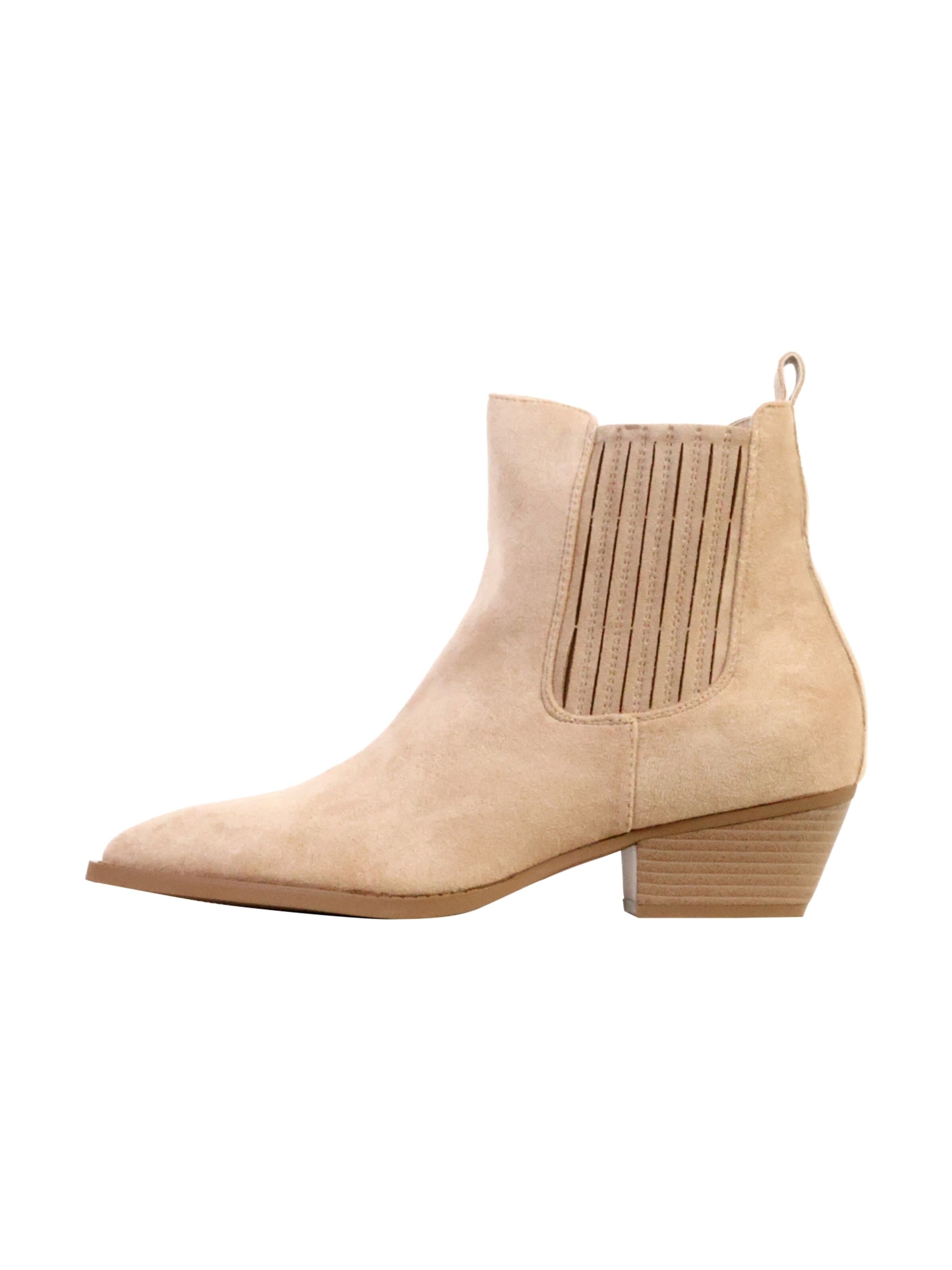 Bottines 'LBS-Stiefeletten mit Reißverschluss' Super Mode en beige : devant