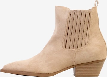 Bottines 'LBS-Stiefeletten mit Reißverschluss' Super Mode en beige : devant