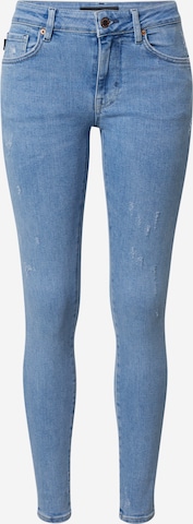 Skinny Jeans de la Superdry pe albastru: față