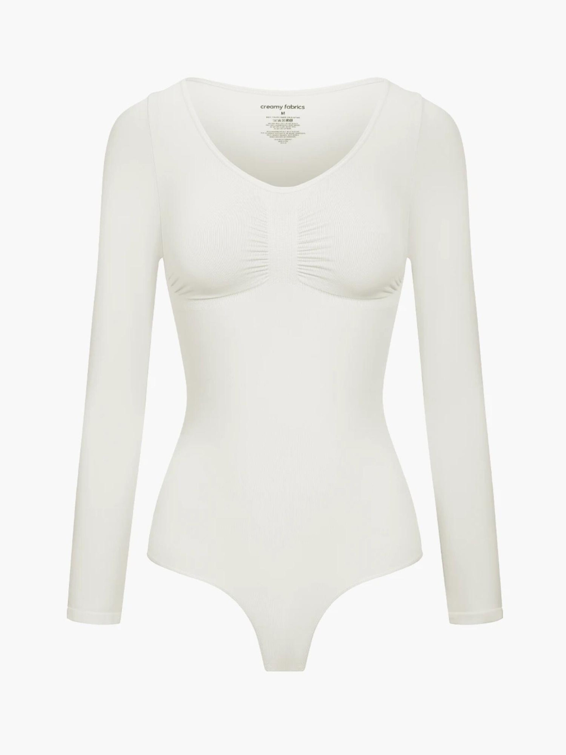 cfab Shapingbody 'Bodysuit Sculpting Shapewear Longsleeve mit String' in Grijs: voorkant