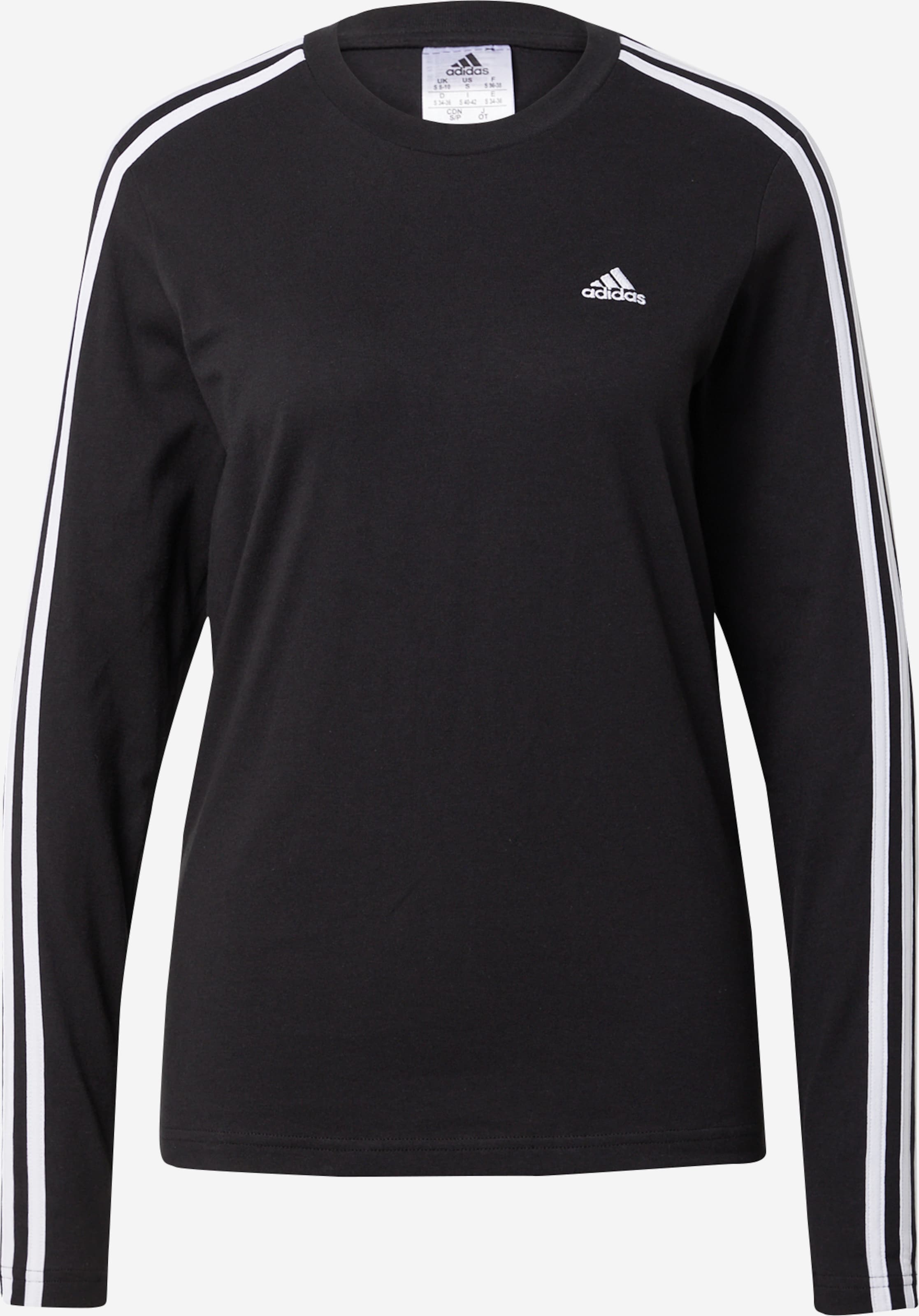 ADIDAS SPORTSWEAR Tricou funcțional 'Essentials 3-Stripes' pe Negru ...