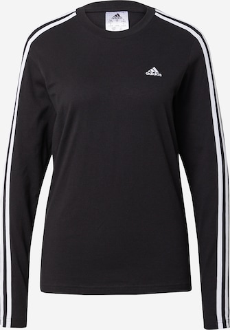 ADIDAS SPORTSWEAR - Camisa funcionais 'Essentials 3-Stripes' em preto: frente