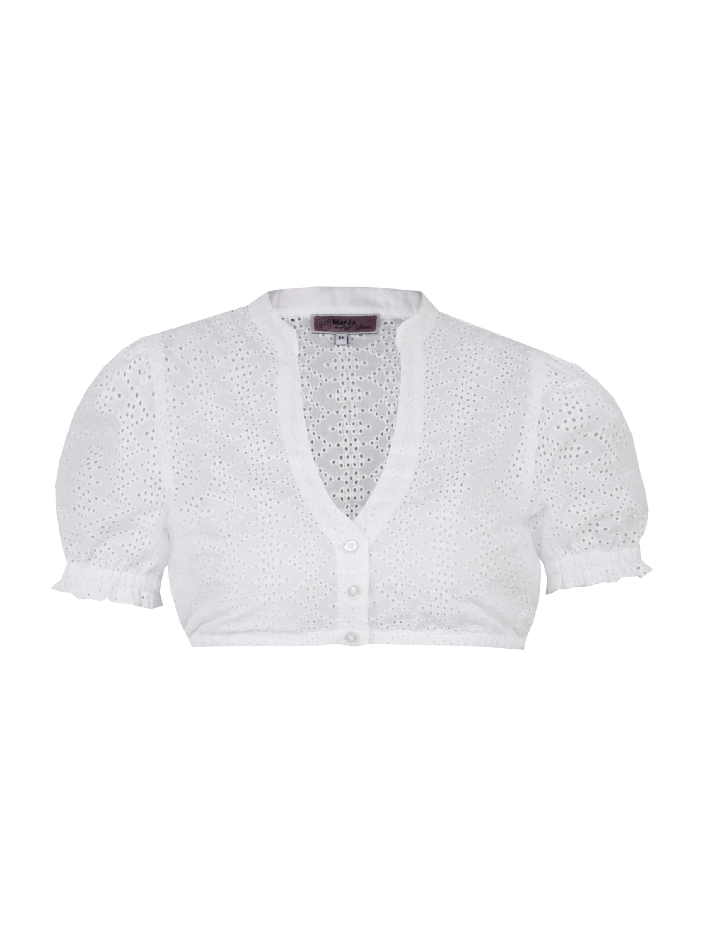 MARJO Блуза в традиционен стил 'Tettau' в бяло: отпред