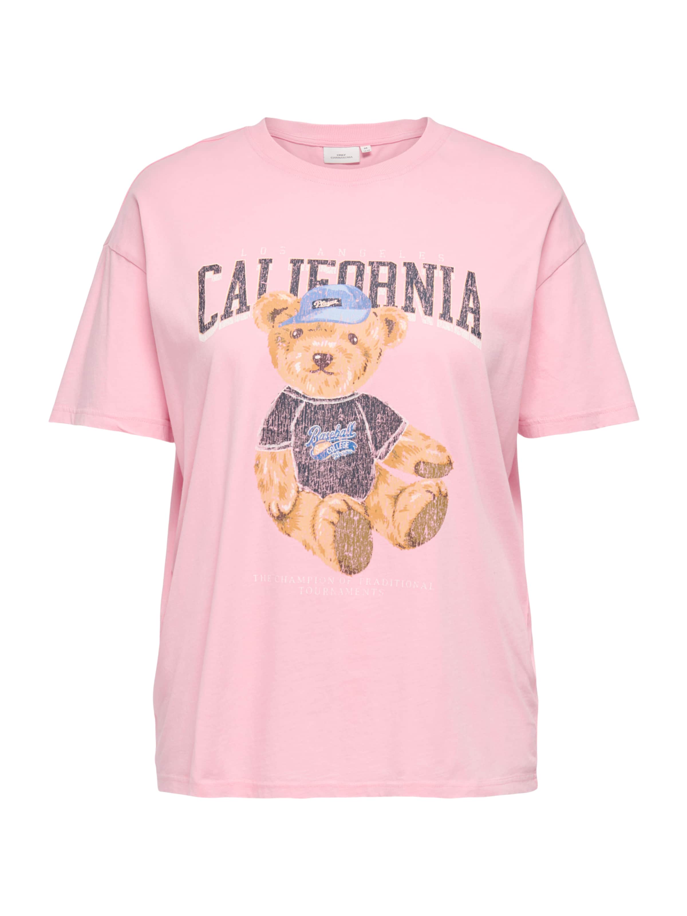 ONLY Carmakoma T-shirt 'CARTICO' i ljusbrun / rosa / svart, Produktvy