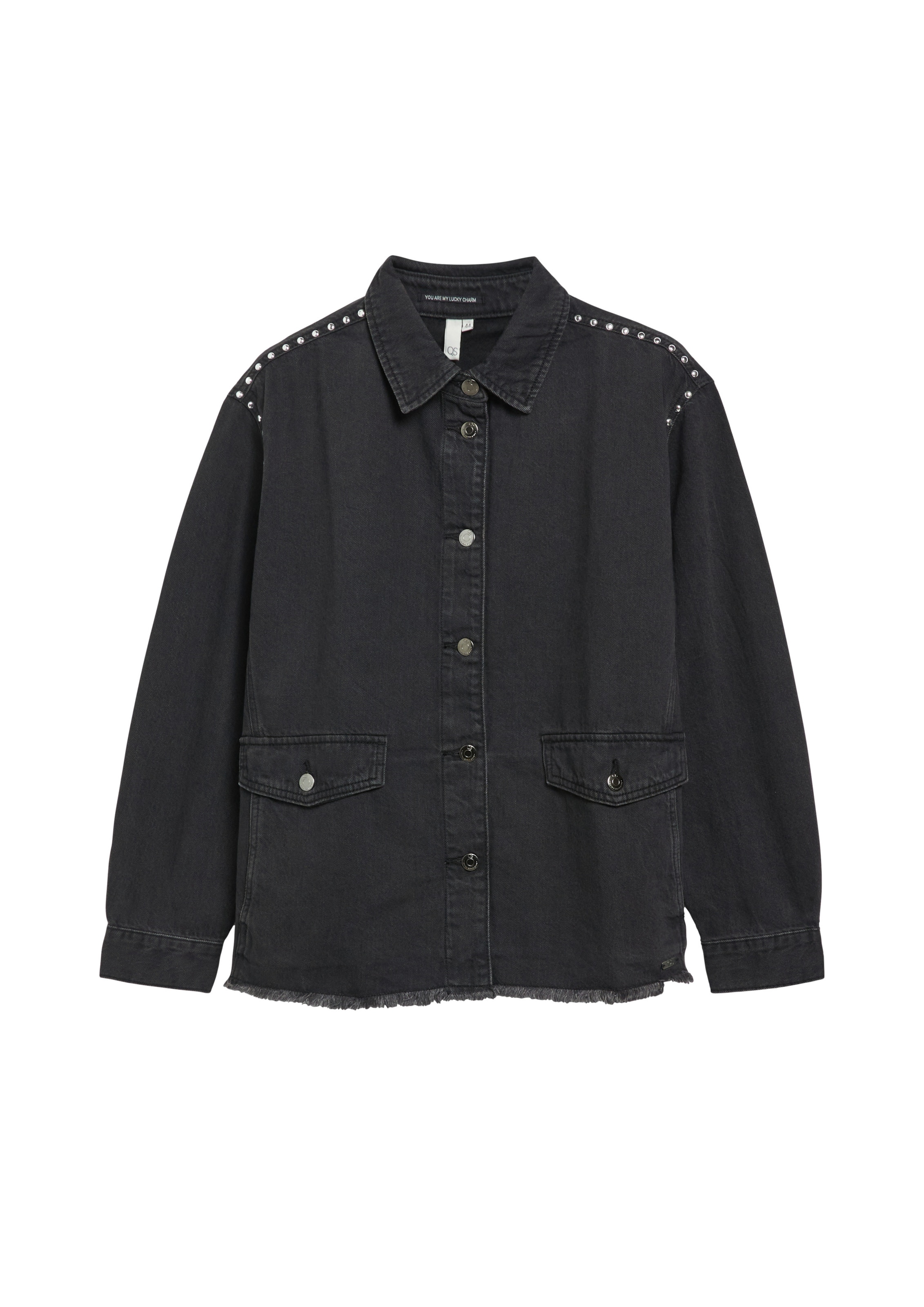 QS Blouse in Grijs: voorkant