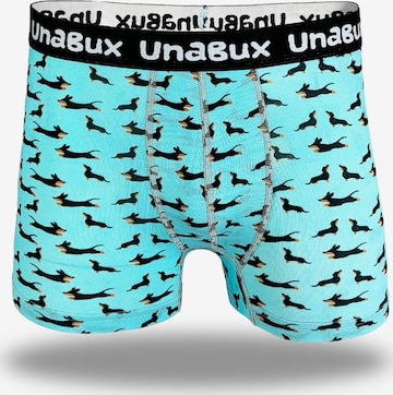 UNABUX Boxer shorts ' BLACK WHITE RABBIT ' in Blue: front