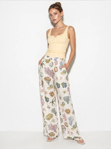 Wide Leg Pantalon Bianco Lucci en mélange de couleurs