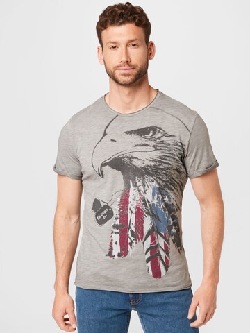 Key Largo T-Shirt 'EAGLE EYES' in Grau: predná strana
