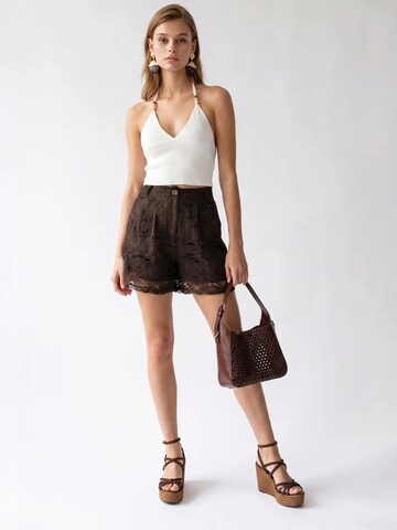 MixRay Wide leg Trousers in Brown