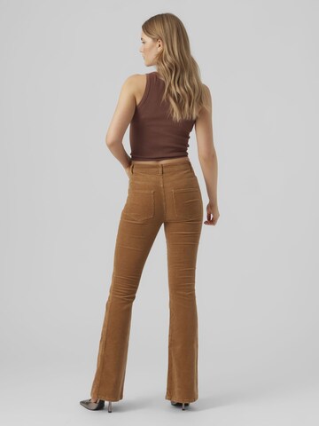 VERO MODA Flared Trousers 'Siga' in Brown