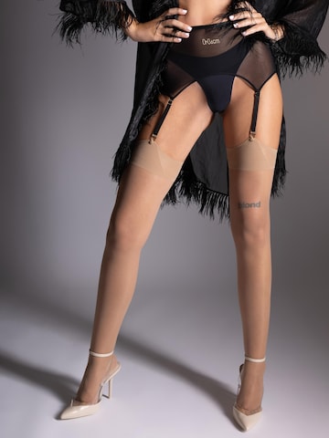 OrGasm Strümpfe mit Halterung in Beige: Vorderseite