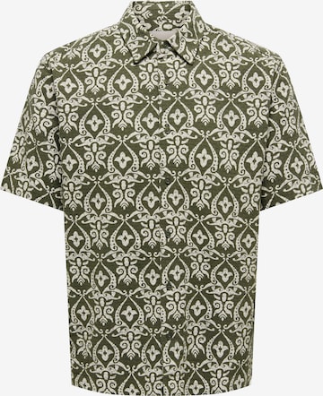 Only & Sons Regular fit Button Up Shirt 'ONSSEA' in Green: front