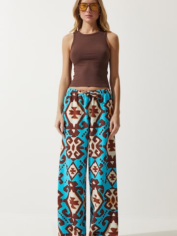 Happiness İstanbul Široke hlačnice Hlače | zelena barva