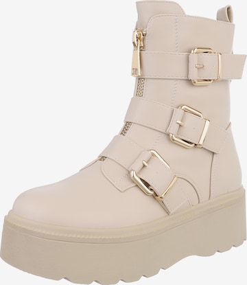Ital-Design Stiefelette in Beige: Vorderseite