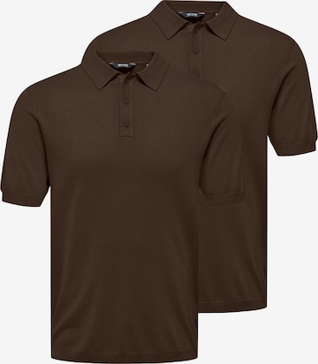 Only & Sons Shirt 'Wyler' in Brown: front