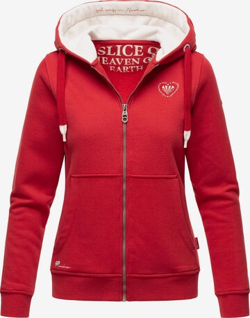 NAVAHOO Sweat jacket 'Lieblingstäubchen' in Red: front