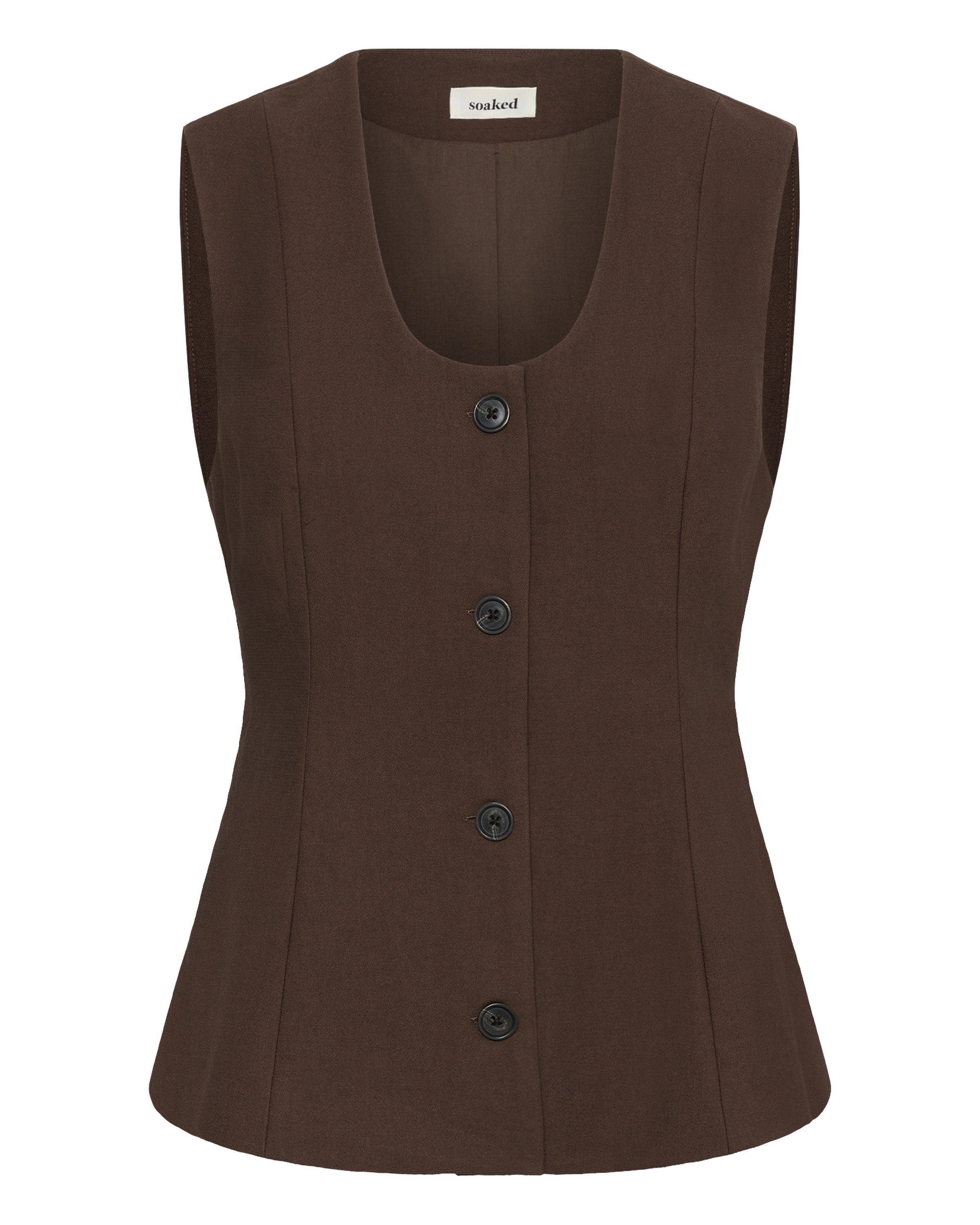 SOAKED IN LUXURY - Chaleco 'SLSemiki' en marrón: frente