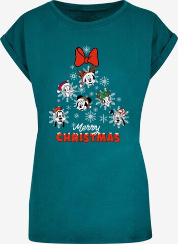 ABSOLUTE CULT Shirt 'Mickey And Friends - Christmas Tree' in Blauw: voorkant