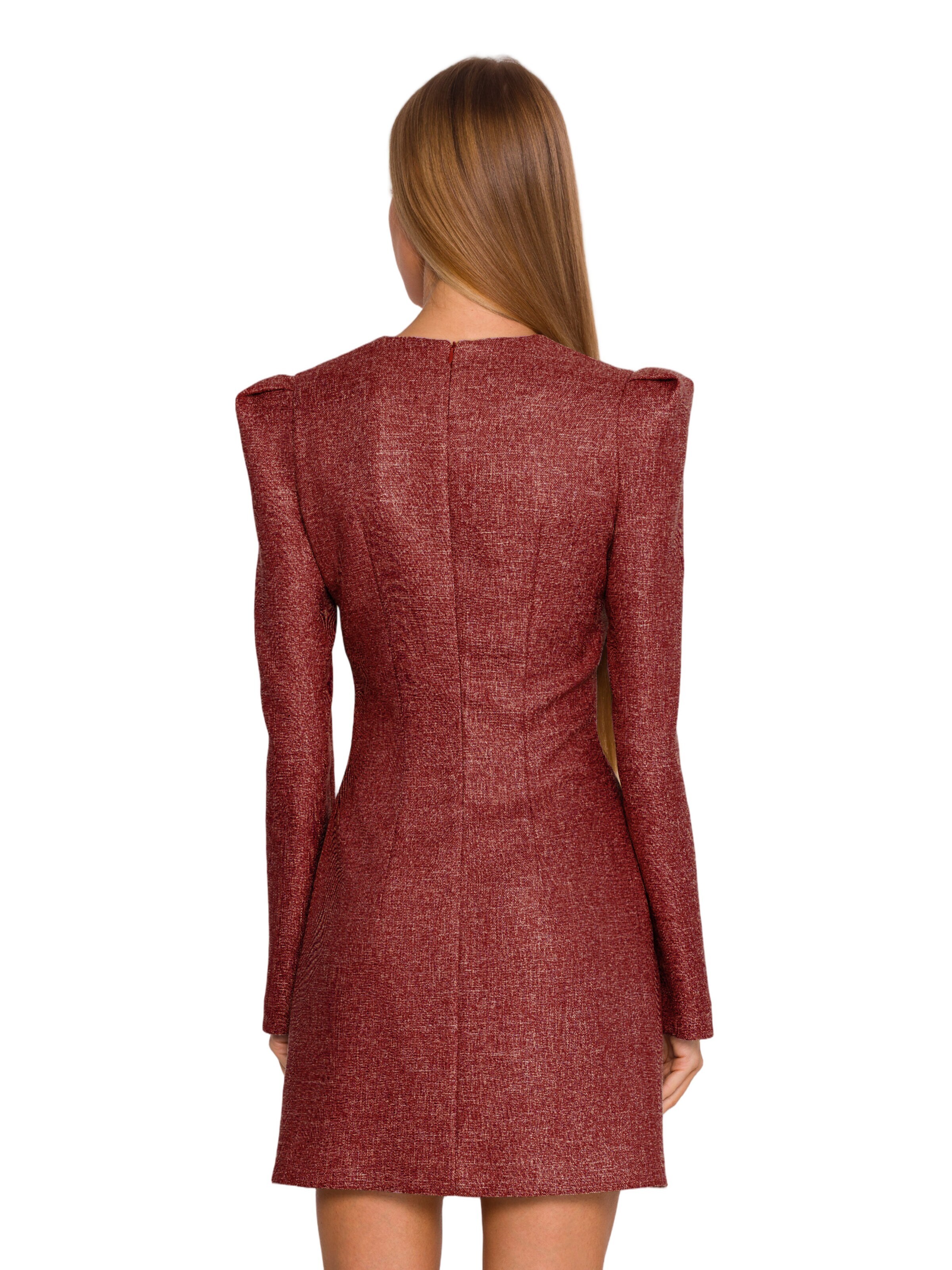 Rochie 'Sukienka tweedowa z kokardą szyfonową' de la made of emotion pe roșu