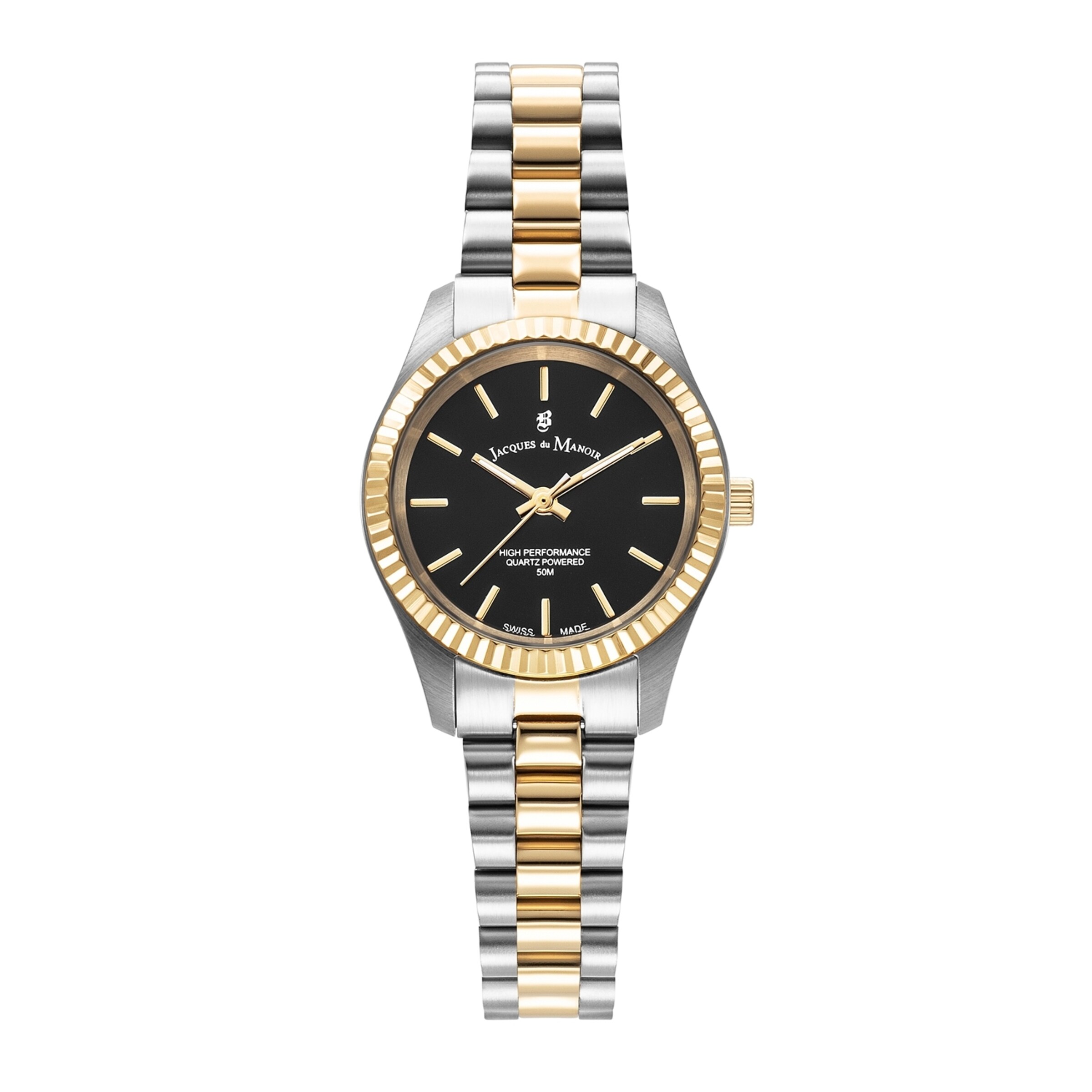 Montre à affichage analogique Jacques du Manoir en or : devant