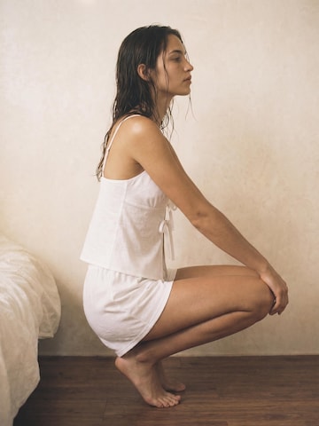 Pyjama 'Seaweed Pyjama Shorts - White' ZUBEK en beige