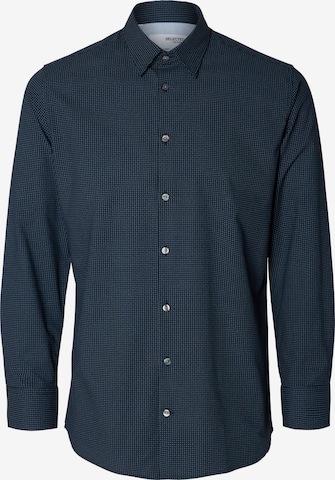 Coupe slim Chemise 'SOHO' SELECTED HOMME en bleu : devant