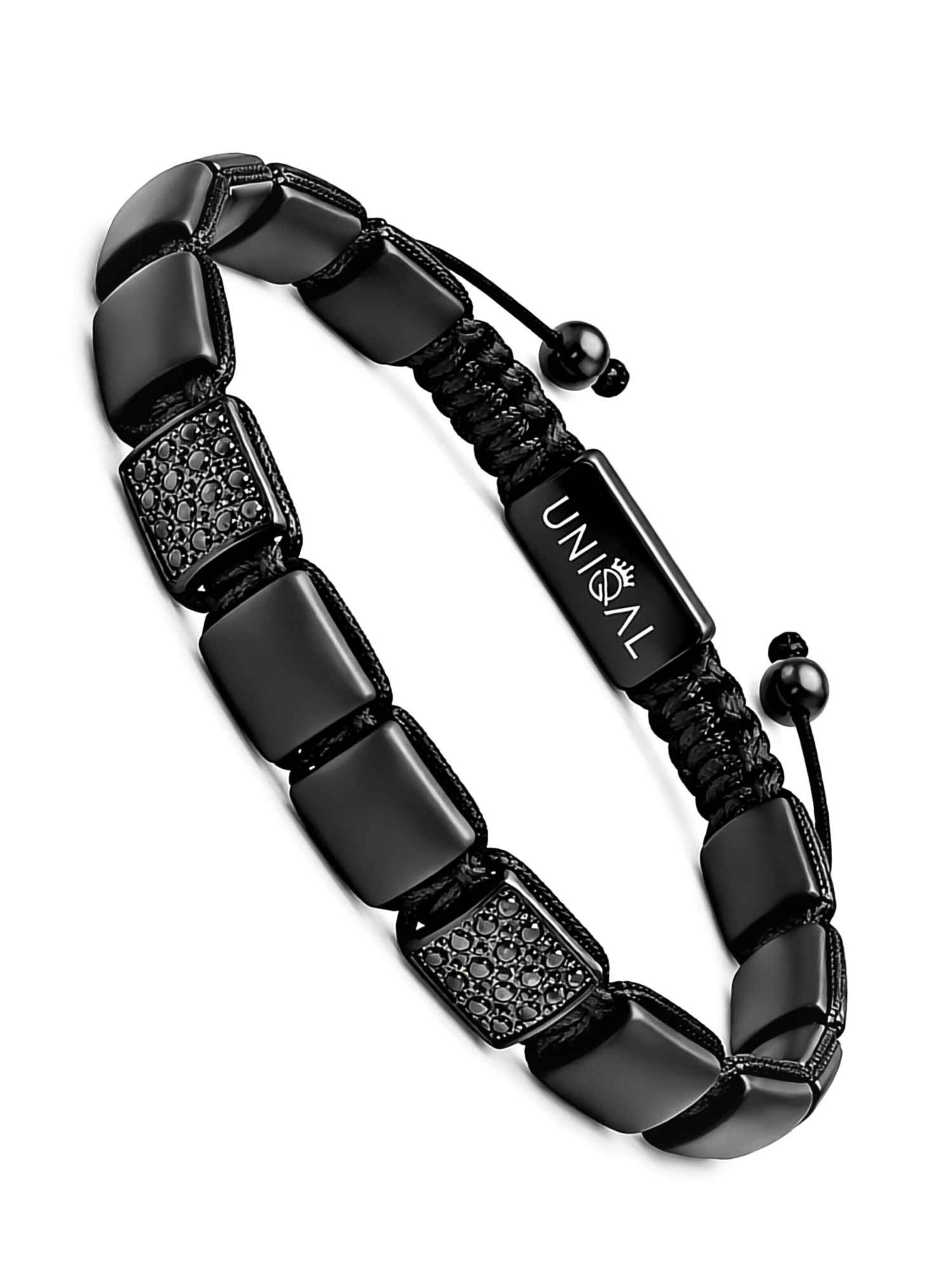 UNIQAL Bracelet 'BLACK AGATE ZIRKONIA' in Mixed colors: front