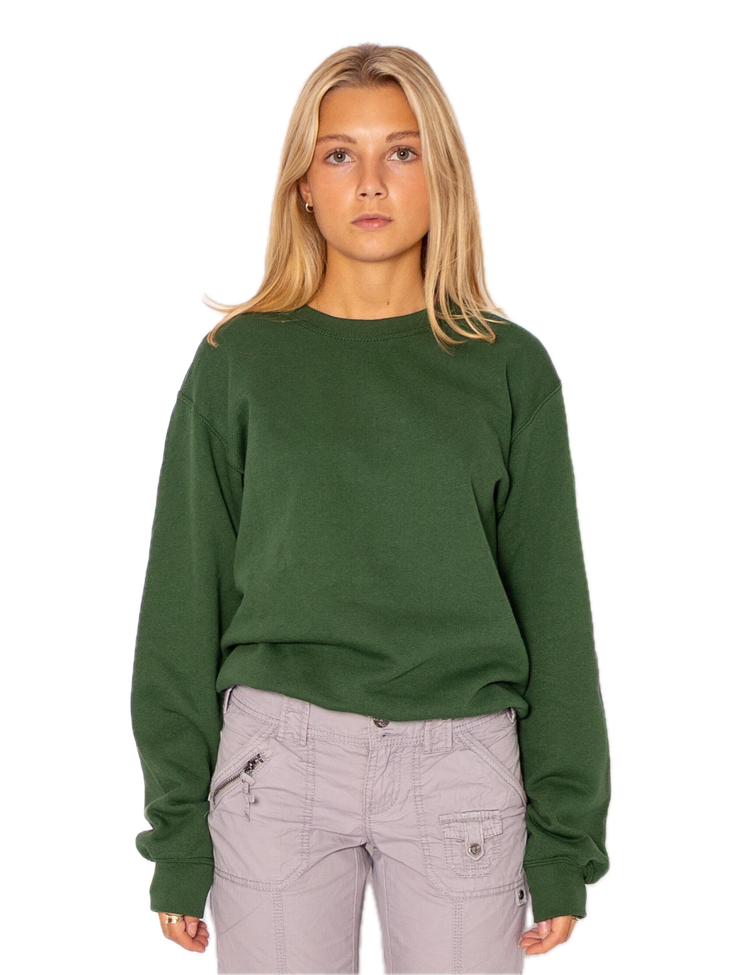 Felpa 'Crewneck sweatshirt' di FRUIT OF THE LOOM in verde
