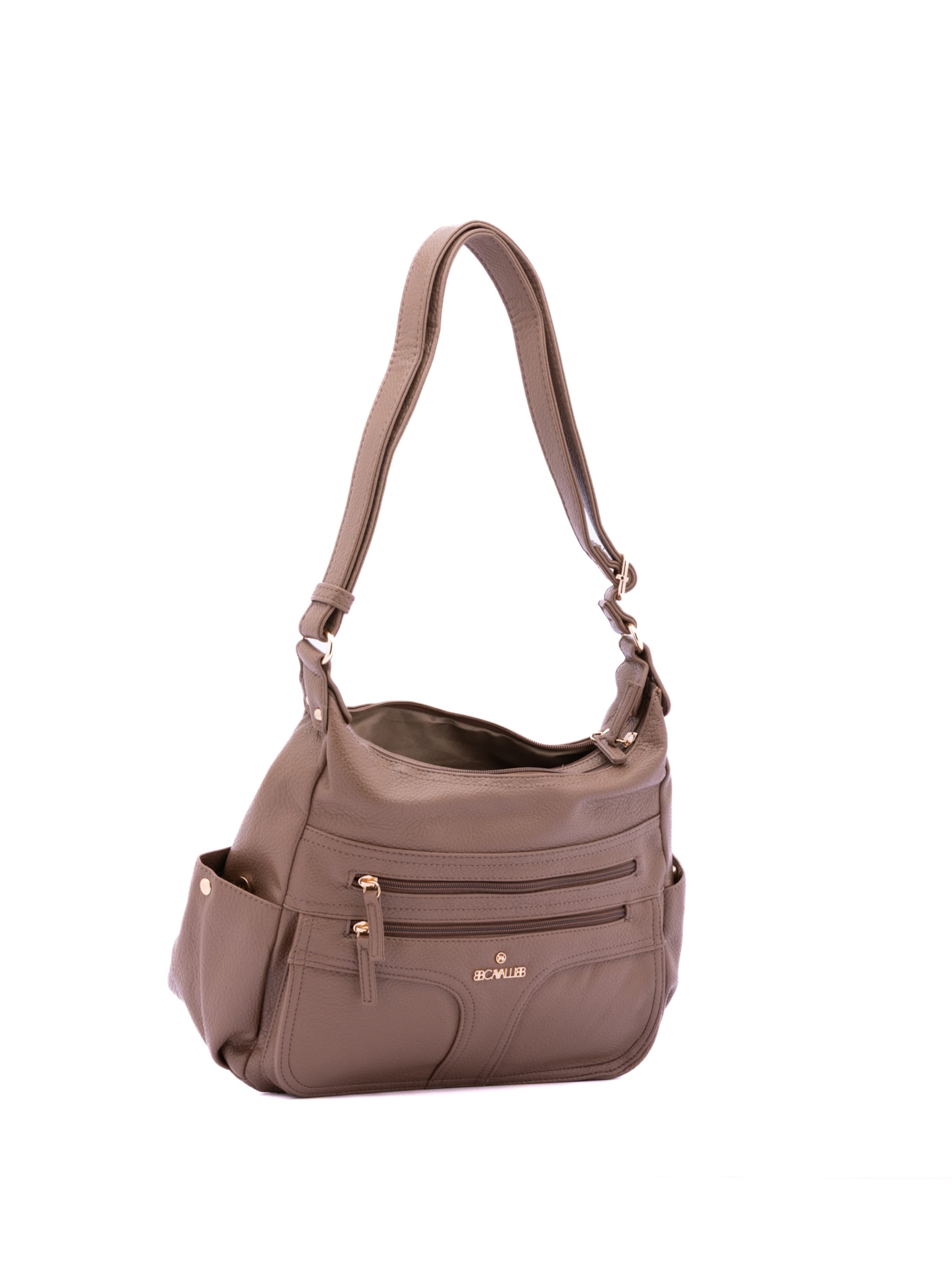 Borsa a spalla 'Borsa a Spalla Donna Ecopelle - Zip e Tasche Multiple' di B. Cavalli in grigio