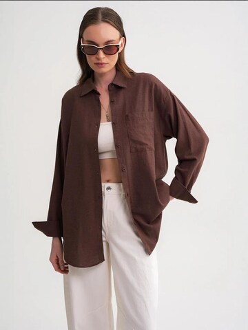 Camicia da donna di MixRay in marrone