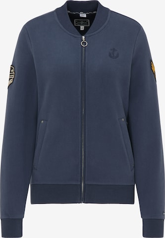 DreiMaster Maritim Zip-Up Hoodie in Blue: front