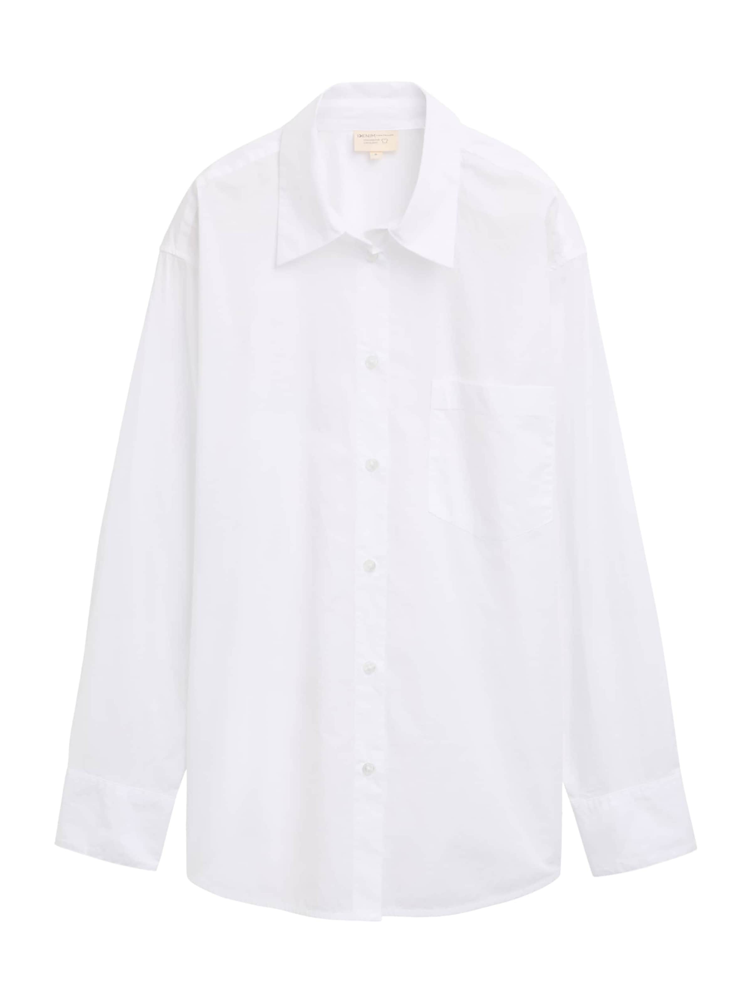 TOM TAILOR DENIM Blouse in Wit: voorkant