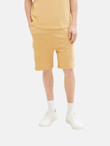 TOM TAILOR DENIM - Regular Calças cargo em amarelo: frente