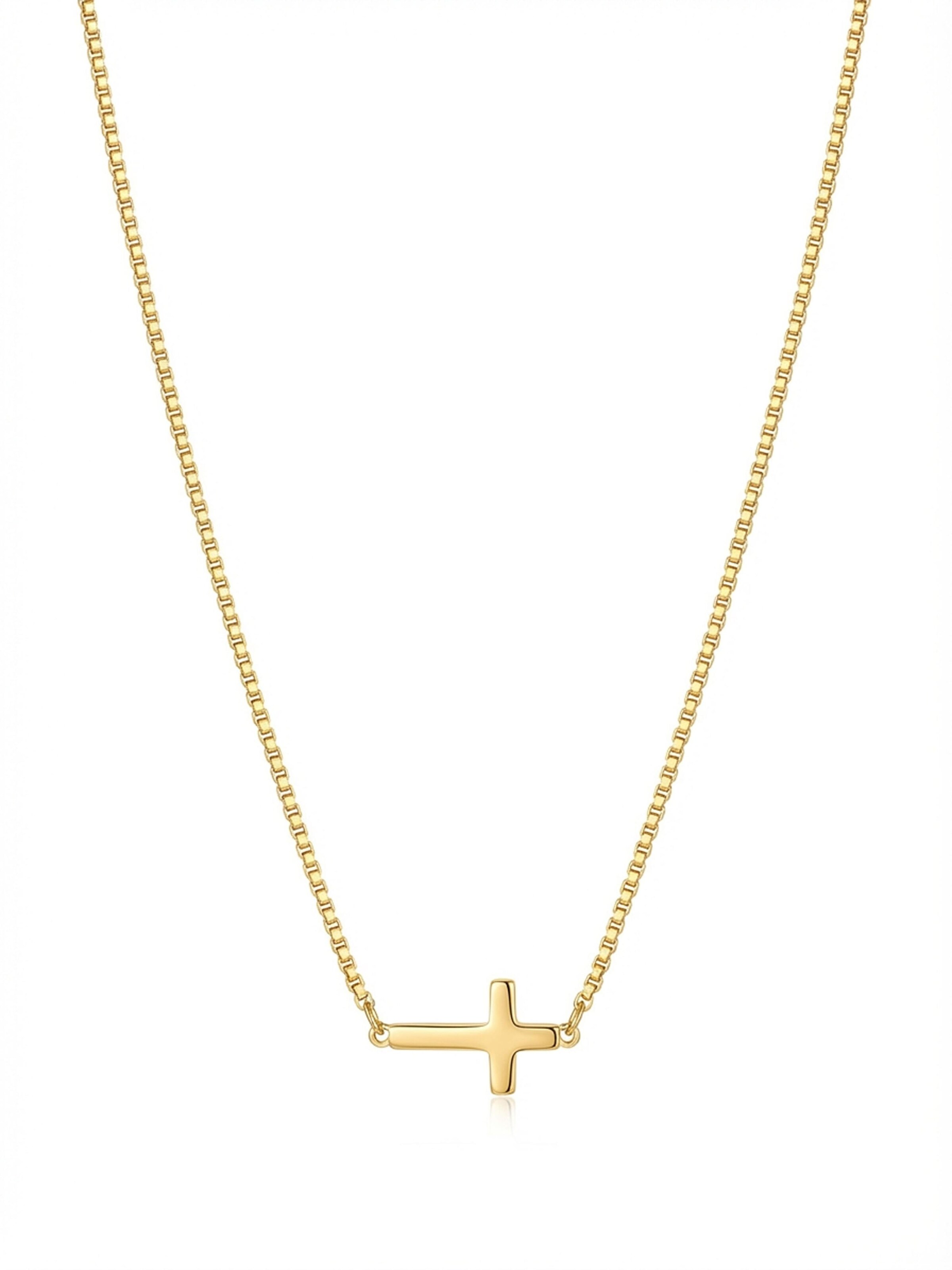 Nemomatheo Kette 'Kette Mini Golden Kreuz'‌‌‌ in Gold: Vorderseite