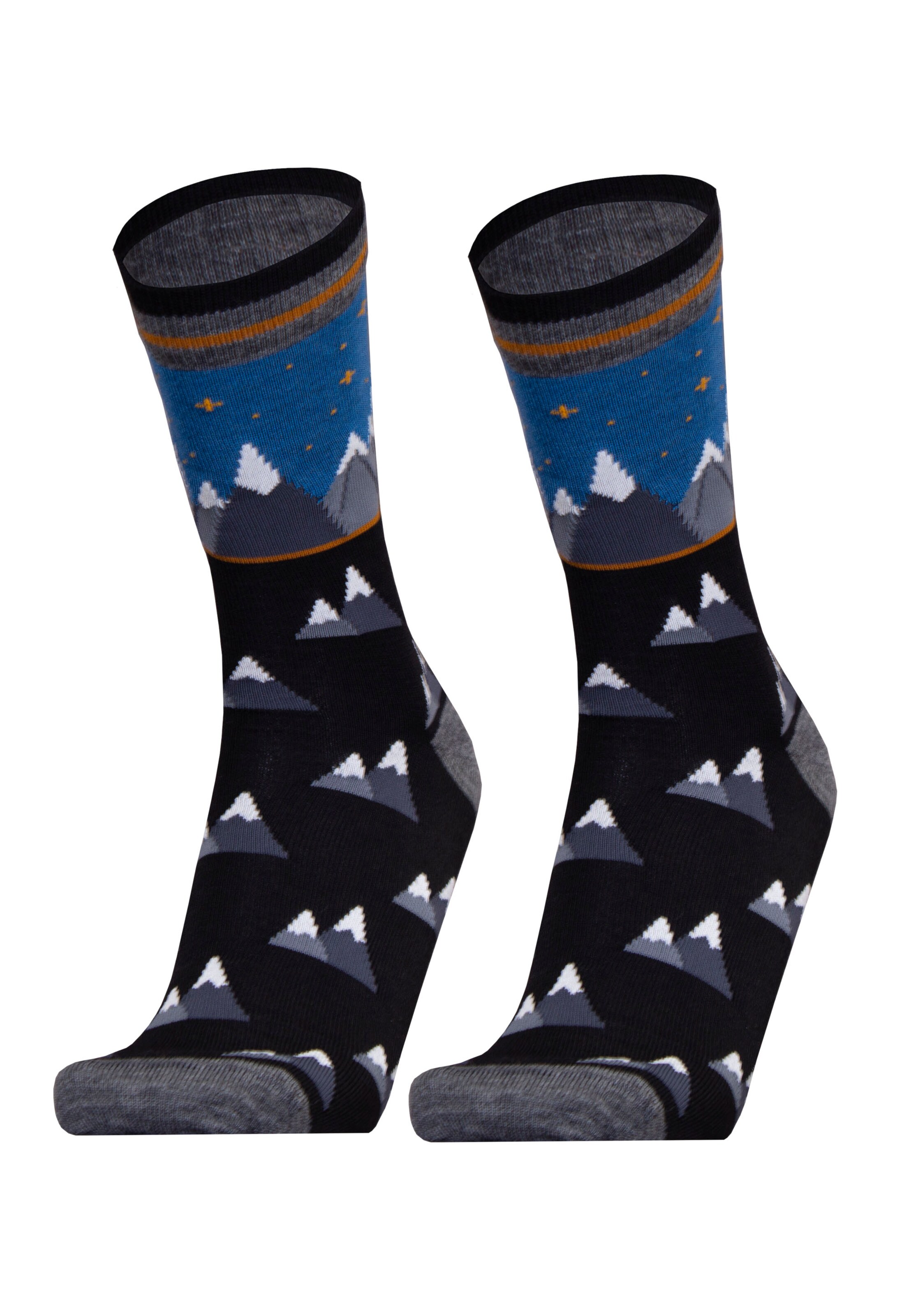 UphillSport Socks 'MOUNTAINS' in Black