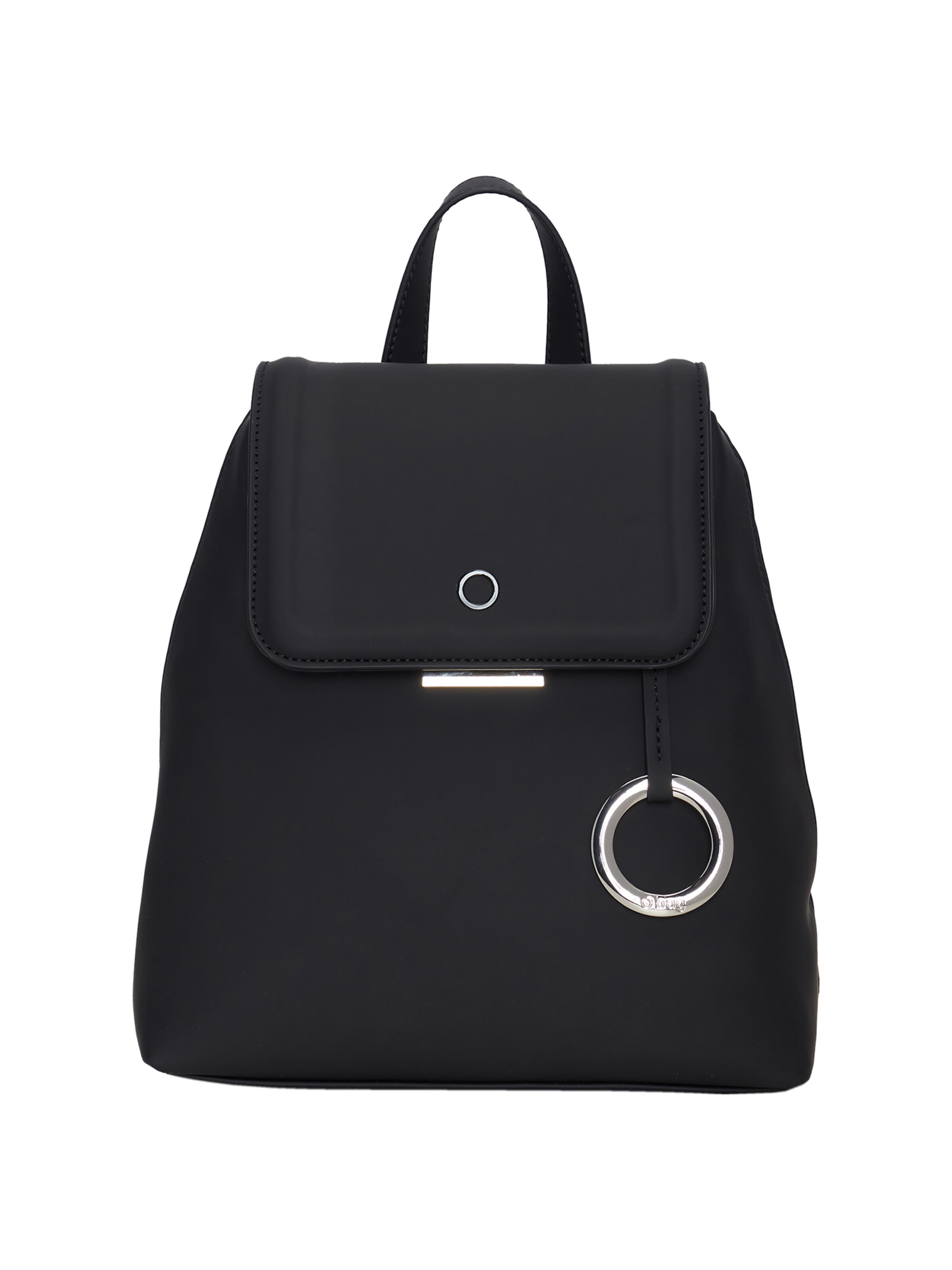 O bag Backpack in Black: front
