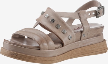 A.S.98 Strap Sandals in Beige: front