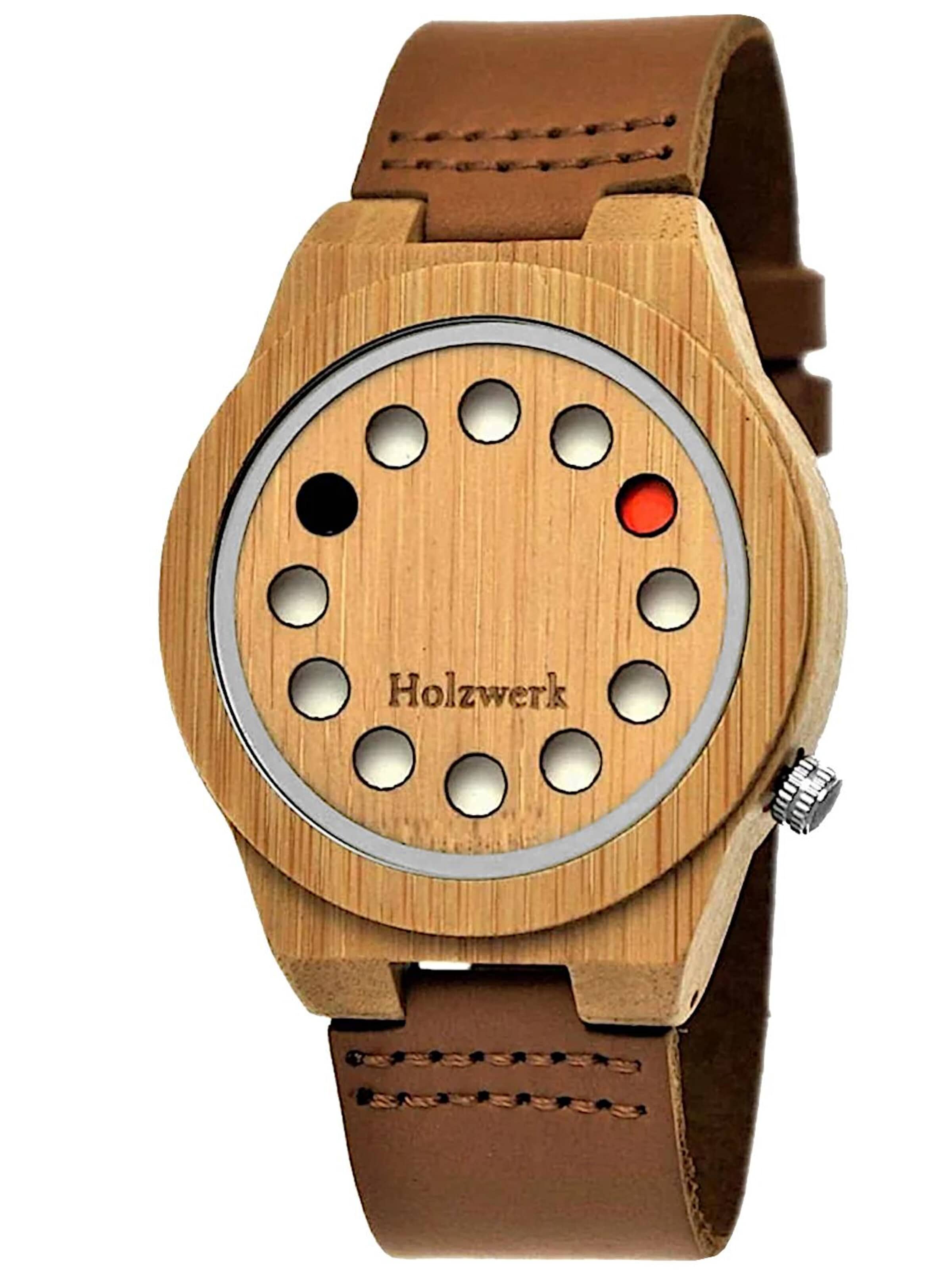 HolzwerkAnalogni sat 'ESCHWEGE' - bež boja: prednji dio
