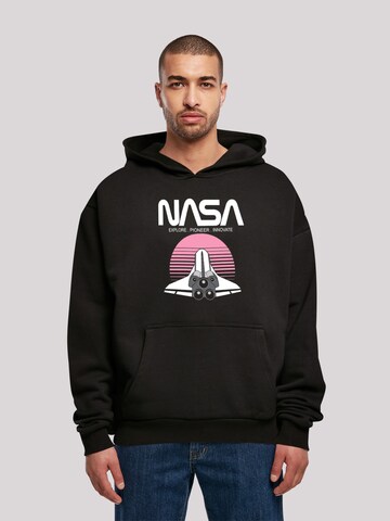 F4NT4STIC Sweatshirt 'NASA Space Shuttle Sunset' in Black: front