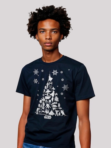 T-Shirt 'Star Wars Christmas Tree' F4NT4STIC en bleu : devant