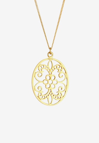 ELLI Halskette Blume, Ornament, Oval in Gold