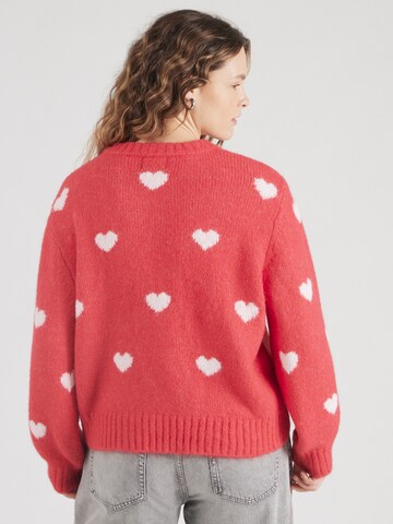 PIECES Curve Sweater 'PCRINA' in Pink