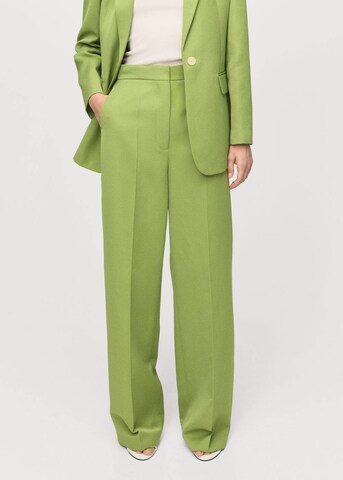MANGO Wide leg Pleated Pants 'Apple' in Green: front