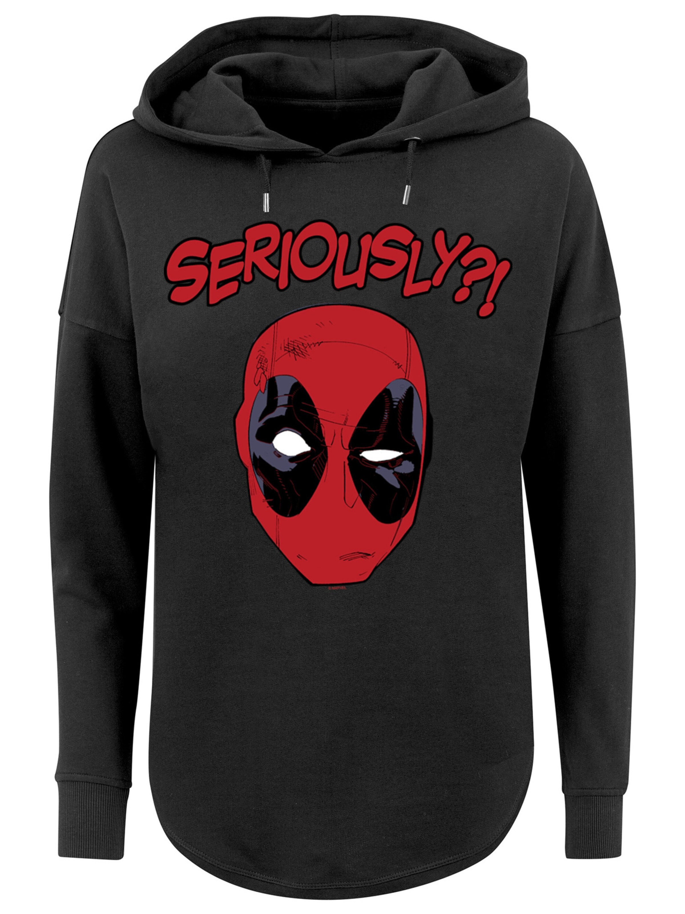 Sweat-shirt 'Marvel Deadpool Seriously' F4NT4STIC en noir : devant