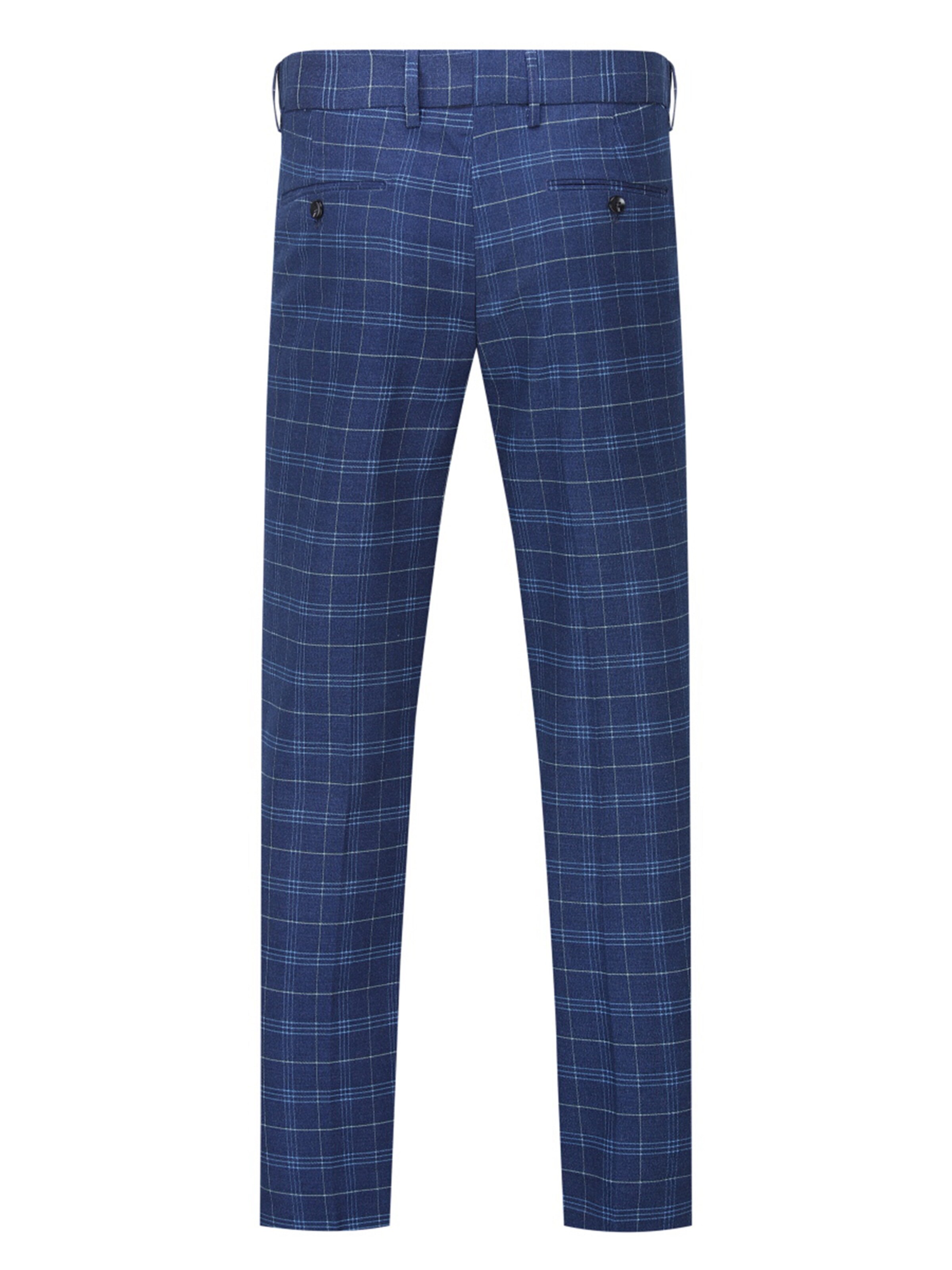 YOUTHUP Slim fit Suit 'Karo' in Blue