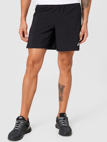 Regular Pantalon de sport 'ROAD' ASICS en noir : devant